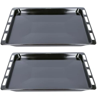 Abbildung von Kenekos 2x Backblech 465x375x26mm, 17008354 emailliert geeignet für Bosch Siemens Backofen, ersetzt 00662999,kompatibel mit Neff Constructa Profilo Balay Ofenblech Pizzablech Kuchenblech Baking Tray