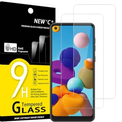 Abbildung von NEW&#039;C 2 Stück, Panzer Schutz Glas für Samsung Galaxy A21, Frei von Kratzern, 9H Härte, HD Displayschutzfolie, 0.33mm Ultra klar, Ultrabeständig