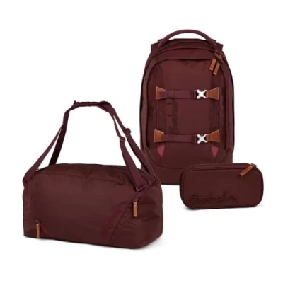 Abbildung von satch Pack Nordic Skandi Edition Schulrucksack Set 3tlg. inkl. Schlamperbox und Sportbeutel (Nordic Ruby)