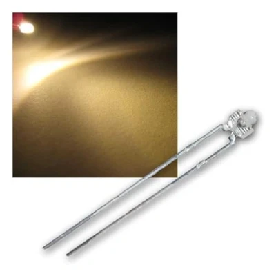 Abbildung von world trading net 25 LEDs 1,8mm wasserklar warmweiß Typ WTN 18 4300, Leuchtdiode, bedrahtet, Diode Leuchtend, als Bauteil