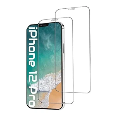 Abbildung von 2 Stück, Panzer Schutz Glas für iPhone 12 und Pro (6.1), HD Displayschutz folie, 0.33mm Ultra klar, Frei von Kratzern, 9H Härte,Ultrabeständig