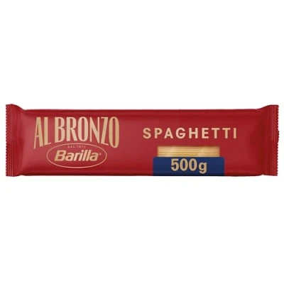 Abbildung von Barilla Pasta Al Bronzo Spaghetti 1x500g I aus Bronze Formen, Saucenhaftung auf die italienische Art, 100 Prozent hochwertiger Hartweizen