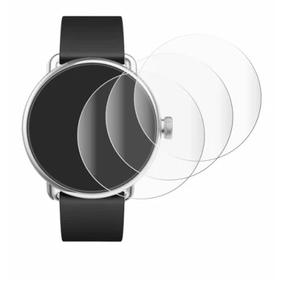 Abbildung von Savvies 4 Stück Full Screen Schutzfolie für Withings ScanWatch (38 mm) Cover Displayschutz Folie [3D Curved, Transparent, Anti Fingerabdruck]