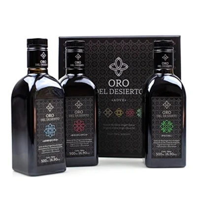 Abbildung von ORO DEL DESIERTO Spanisches Natives Olivenöl Extra (Sorten Arbequina, Hojiblanca und Picual) Packung mit 3 x 500 ml