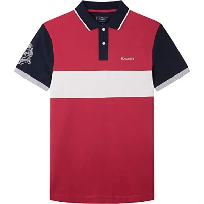 Abbildung von HACKETT LONDON Herren Heritage Panel Polo Polohemd, Claret, XS