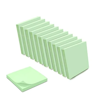 Abbildung von WAYTEX 1200 Haftnotizen, wiederverwendbar, Pastellgrün, 12 Blöcke mit 100 Blättern, 75 x mm, Stück