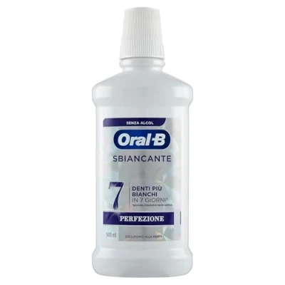 Abbildung von Oral B Perfection Whitening Mundwasser, Minzgeschmack, weißere Zähne in 7 Tagen, ohne Alkohol, Maxi Pack, 12 Mundspülungen (12 x 500 ml)