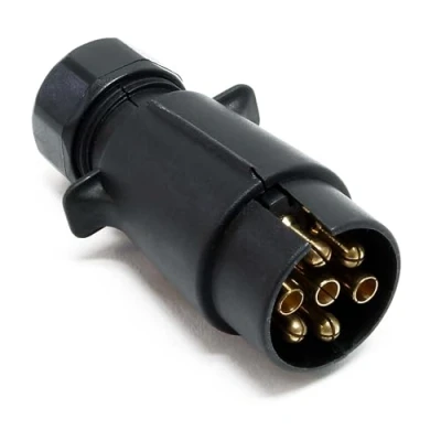 Abbildung von Wiltec Anhänger Stecker 7 polig 12V, Kunststoff Adapter für PKW Anhänger, Anhängerkupplung Steckanschluss, Anhängersteckdose