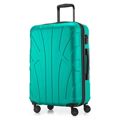 Abbildung von suitline Hartschalen Koffer Trolley Rollkoffer Reisekoffer, TSA, 66 cm, ca. 58 Liter, 100% ABS Matt, Türkis
