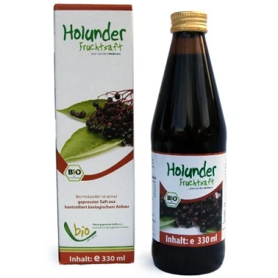 Abbildung von Bio Holunder Saft 100% 330ml Glasflasche,