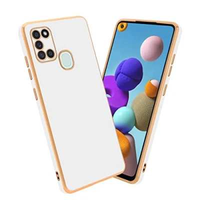 Abbildung von Cadorabo Hülle kompatibel mit Samsung Galaxy A21s Schutzhülle TPU Silikon Case Liquid Design Kameraschutz Slim Kratzfest Weiche Gummi Rundumschutz für in Weiß