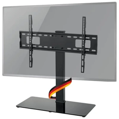 Abbildung von SCHWAIGER TVS7040 511 TV Standfuss Ständer Fernseher Fuß Halterung 37 70 Zoll max. 40kg VESA 600x400 integrierte Kabelführung schwarz