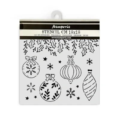 Abbildung von Stamperia Thick Stencils for Scrapbooks, Albums, Cards, Bullet Journals, and More, Christmas Balls, Flexible Material, Easy to Clean, Perfect Hobbies, Crafts, Gifting (The Nutcracker)