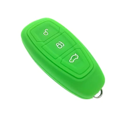 Abbildung von Nordecco Schlüsselhülle aus Silikon, kompatibel mit Ford S MAX/B MAX/C FOCUS/MONDEO/KUGA/FIESTA FUSION ST, 3 Tasten, Grün