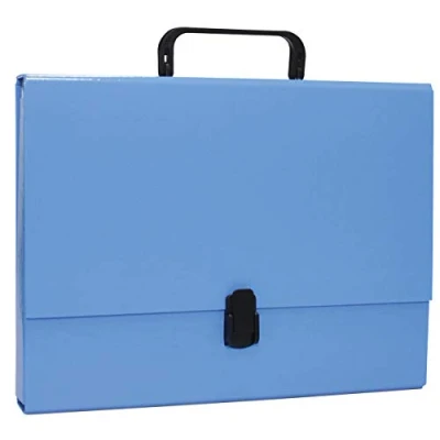 Abbildung von OFFICE PRODUCTS 21187811 01 Sammelbox PP Kunststoff mit Griff und Verschluss, A4, 5 cm, blau