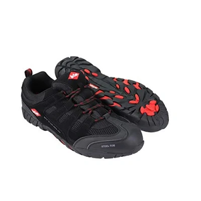 Abbildung von Lee Cooper Männer Frauen Unisex Berufsbekleidung Leichte atmungsaktive Stahlkappe Sicherheit Midsole Arbeitssicherheit Trainer Schuhe S1P SRA, Schwarz, 37 EU