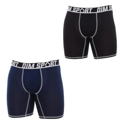 Abbildung von Dim Boxershorts Lange Boxer Sport Herren x2, Multicolor, S
