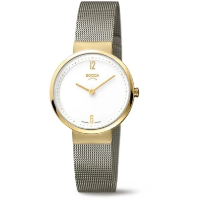 Abbildung von Boccia 3283 05 Damenuhr Titan Grau/Goldfarben
