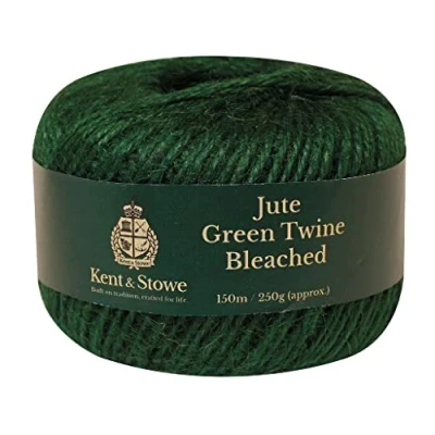 Abbildung von Kent &amp; Stowe Juteschnur 150m / 250g in grün Gebleicht 3 lagig Gartenschnur für Haus, Garten, Schrebergarten oder Floristik, ganzjährig Gartengeräte aus Jute
