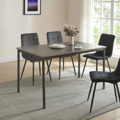 Abbildung von en.casa Esstisch, »Lindesberg« für 4 Personen 120 x 70 cm Stahlbeine Grau