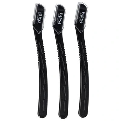 Abbildung von PARSA Beauty Augenbrauenschere Augenbrauen und Gesichtshaartrimmer schwarz 3 Stück