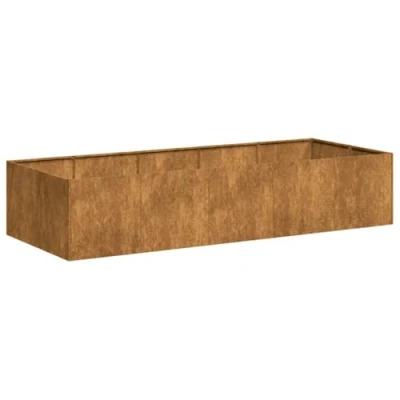 Abbildung von vidaXL Pflanzkübel Rostig 200x80x40 cm Wetterfester Stahl, Pflanztopf, Pflanzenständer, Hochbeet, Pflanzgefäßständer, Pflanzentablett, Gartenpflanzer