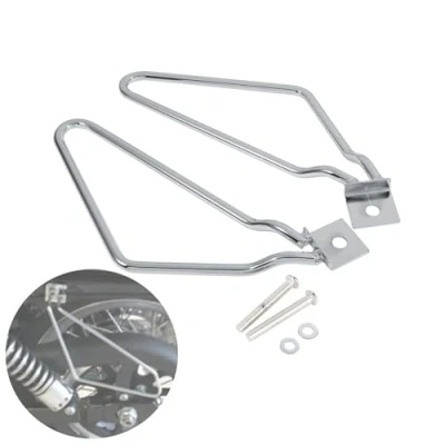 Abbildung von Halterung für Motorrad Satteltaschen, 2x Halterungen Satteltaschen Unterstützung XL883/1200 HD1450/1584(Silber)