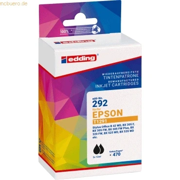 Abbildung von Edding Tintenpatrone ersetzt Epson T1291 black Doppelpack