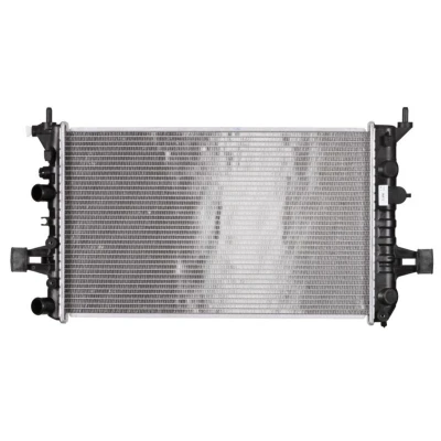Abbildung von NRF EASY FIT 58355 Kühler, Motorkühlung Aluminium 600 366 24 mit Gummitülle Kühlrippen gelötet OPEL: Zafira B, Astra G CC, A