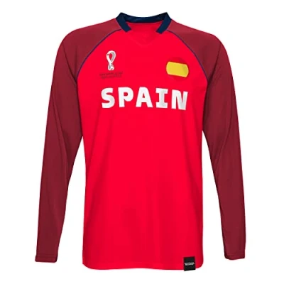 Abbildung von FIFA Herren Offizielle World Cup 2022 Classic Long Sleeve Spanien T Shirt, Rot/Rot, M