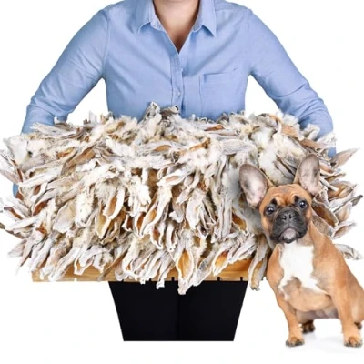 Abbildung von Hasenohren mit Fell für Hunde (5kg) Kaninchenohren Katzen Getrocknete &amp;