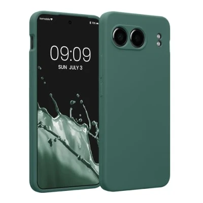 Abbildung von kwmobile Handyhülle kompatibel mit OnePlus Nord 4 5G Hülle gummierte Handy Case aus Silikon in Tannengrün