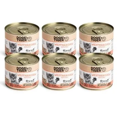Abbildung von Junior, Kitten Premium Katzenfutter, Nassfutter, Getreidefrei, Nesthäkchen, Geflügel, Algenkalk &amp; Löwenzahn, 6x 200g