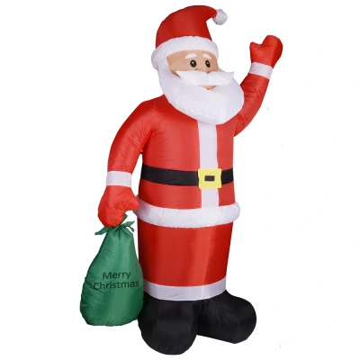 Abbildung von Aufblasbare Deko LED Weihnachtsmann XL 180 x 120cm mehrfarbig