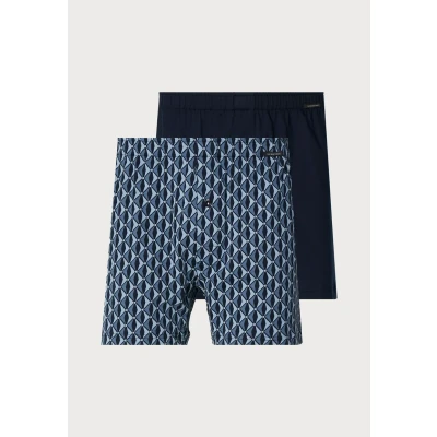 Abbildung von Schiesser 2 PACK Boxershorts, Herren, Größe: Small, Dark blue/blue