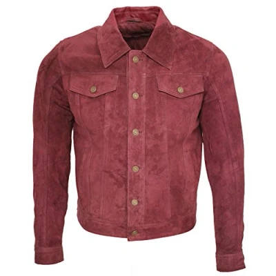 Abbildung von Infinity Männer Khaki Ziege Wildleder Bomber Varsity Jacke M