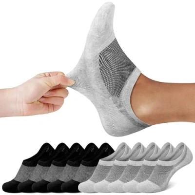 Abbildung von FALARY Sneaker Socken Damen Schwarz Grau Füßlinge Herren Kurze 10 Paar 35 38 Füsslinge Unsichtbar No Show socks Sneakersocken