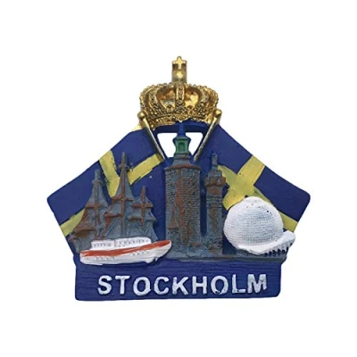 Abbildung von Stockholm Schweden 3D Kühlschrankmagnet Touristische Souvenirs Harz Magnetische Aufkleber Home &amp; Kitchen Dekoration aus China