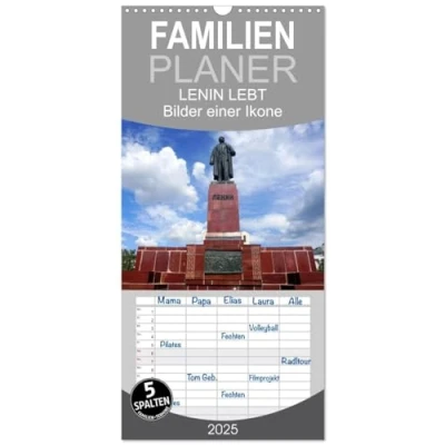 Abbildung von Familienplaner 2025 LENIN LEBT Bilder einer Ikone mit 5 Spalten (Wandkalender, 21 cm x 45 cm), CALVENDO