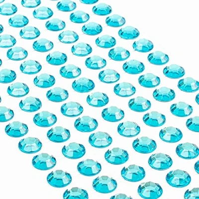 Abbildung von Movoja Hellblau Strasssteine runde Glitzersteine 147 Stück Ø 10mm selbstklebend zum Verzieren und Basteln Schmucksteine aufkleben Steinchen Dekosteine Bastelsteine Blau