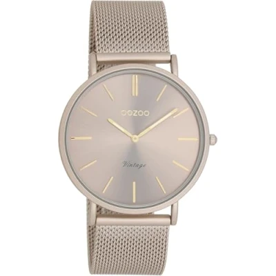 Abbildung von OOZOO Quarzuhr Vintage Armbanduhr C20336 Taupe Milanaiseband 40 mm