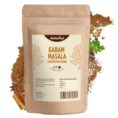 Abbildung von Garam Masala 250g traditionelle indische Gewürzmischung Ideal zur Zubereitung von indischen Gerichten feuriger und aromatischer Geschmack vom Achterhof