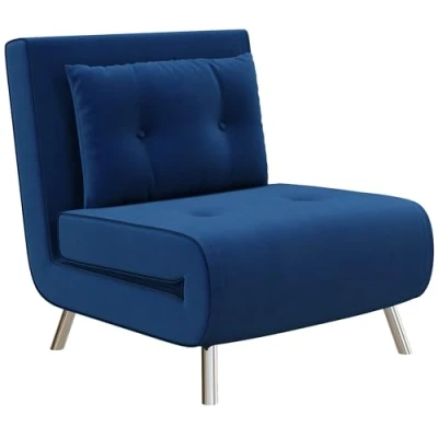 Abbildung von HOMCOM Sessel Schlafsessel, Relaxsessel mit Schlaffunktion, Liegesessel (Klappsessel, 1 St., Bettsessel), für Schlafzimmer, Wohnzimmer, Blau