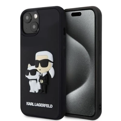 Abbildung von Apple iPhone 15 Hülle Kunststoff Karl Lagerfeld Backcover/Hard Case Handyhülle Schwarz