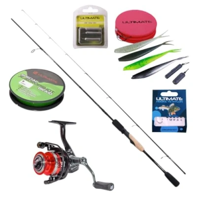 Abbildung von Ultimate Classic Dropshot Set 1,90m / 5 15g + Chikara Spin 1000 Spinnrolle Raubfischset