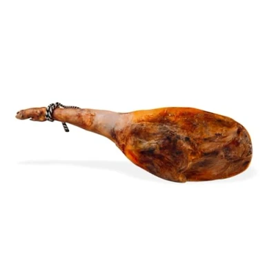 Abbildung von Hymor Serrano Schinken Reserva 1x ca. 7,5kg spanische Spezialität, Vorderschinken mindestens 12 Monate gereift, ganzer Jamon mit Knochen, aus dem besten Stück vom weißen Schwein