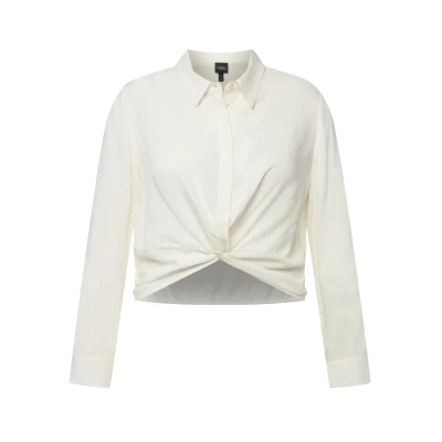 Abbildung von Ulla Popken NŒUD Fantaisie Coupe Courte Manches LO Bluse, Damen, Größe: 46/48, Blanc neige