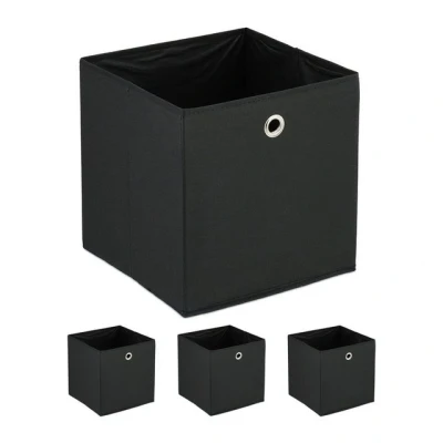 Abbildung von relaxdays Aufbewahrungsbox Schwarze im 4er Set