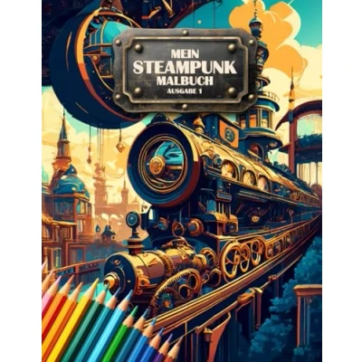Abbildung von Mein Steampunk Malbuch Ausgabe 1 Motive zum ausmalen Entspannende Malvorlagen für Erwachsene und Jugendliche