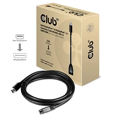 Abbildung von Club 3D Mini DisplayPort™ auf 1.4 Verlängerungskabel 8K60Hz DSC1.2 HBR3 HDR St./B. 1 Meter 32AWG